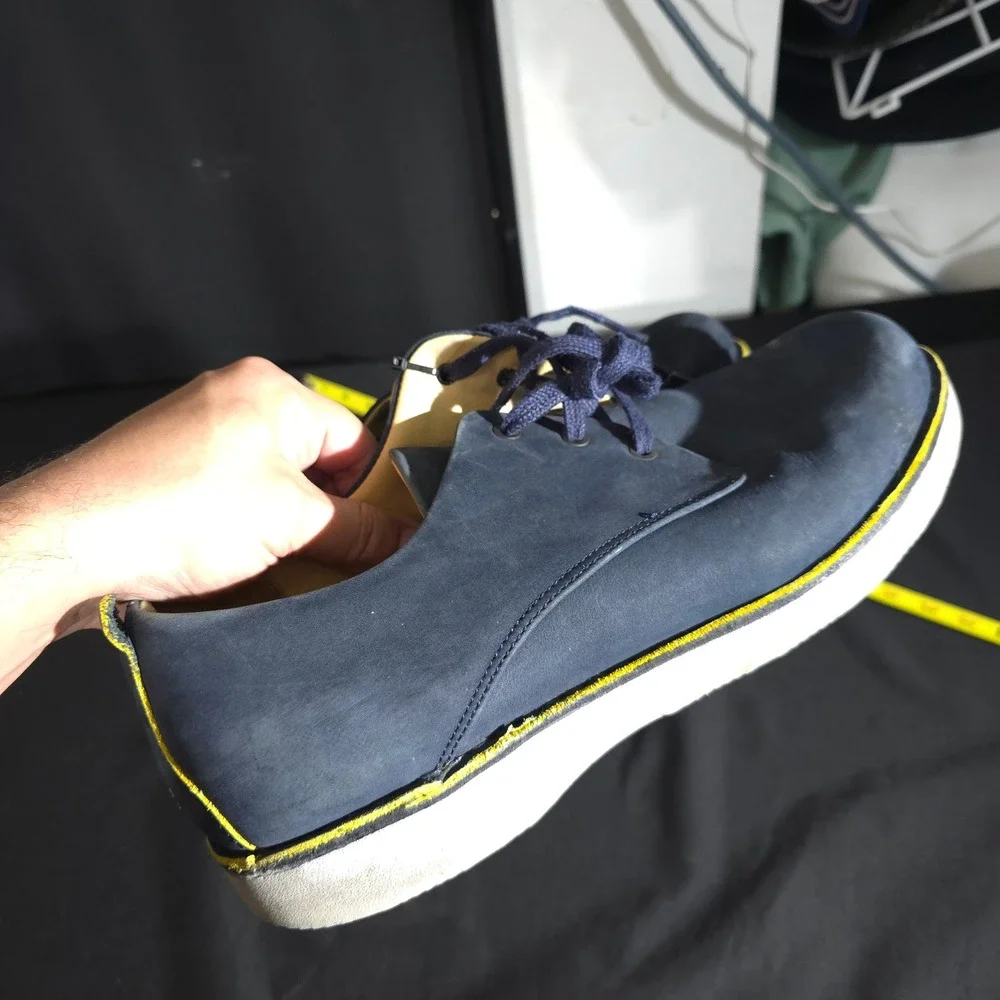 Samuel Hubbard Hubbard Free Mens 12 Navy Blue Leather Vibram Oxford M1100-016